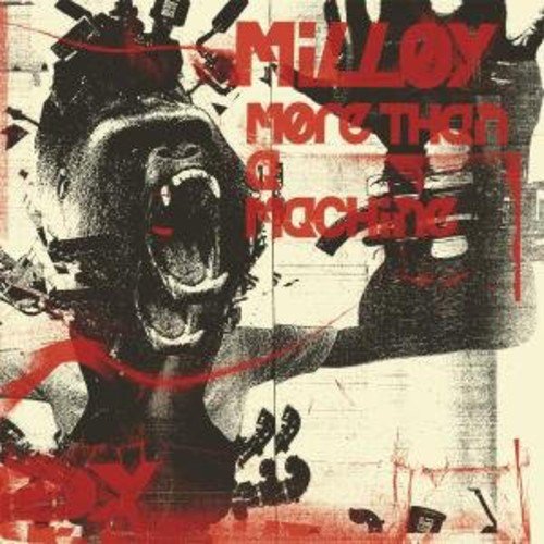 Album cover featuring a screaming monkey surrounded by machinery parts, with red text overlay.