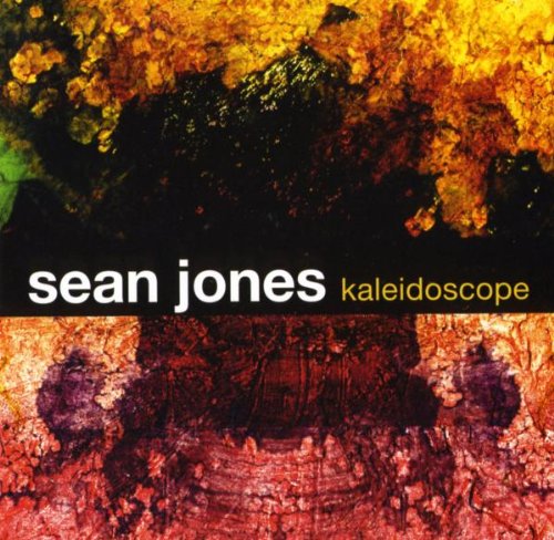 "Album cover with abstract colorful texture and 'Sean Jones Kaleidoscope' text on black banner."