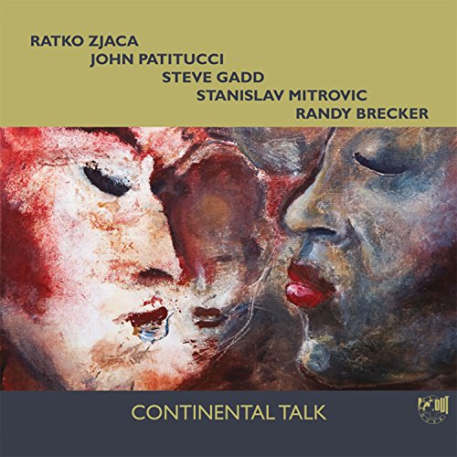 "Album cover with abstract face painting and musician names, titled 'Continental Talk'."