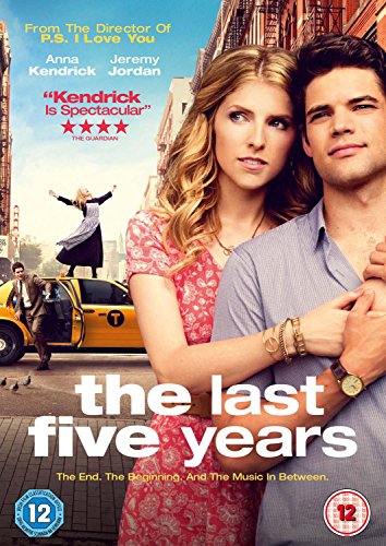 DVD cover for "The Last Five Years" featuring a man and woman embracing.