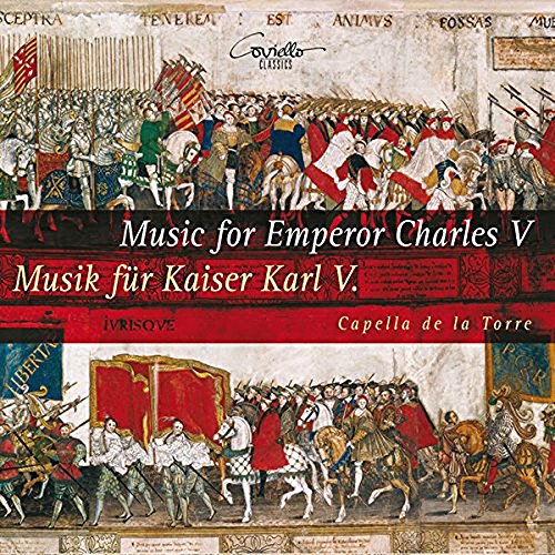 "CD cover with medieval battle scene and white text on red and black background."