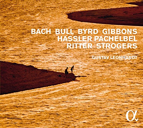 CD cover with orange-toned water scene and white composer names text overlay.