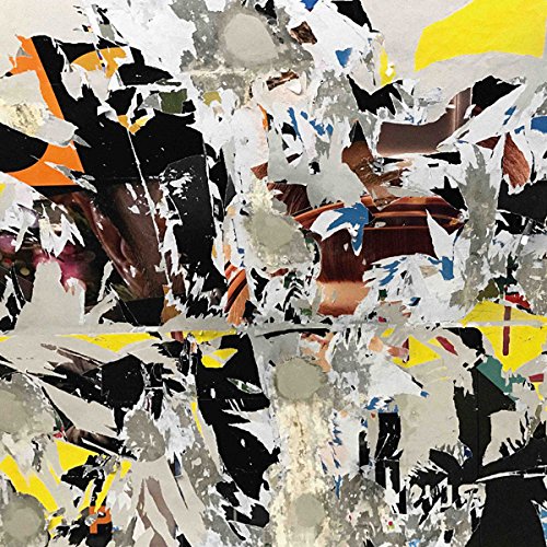 The image depicts a vinyl record cover with a shattered, abstract design. For accessibility purposes, a suitable alt text could be: "Vinyl record cover with shattered glass and abstract design."