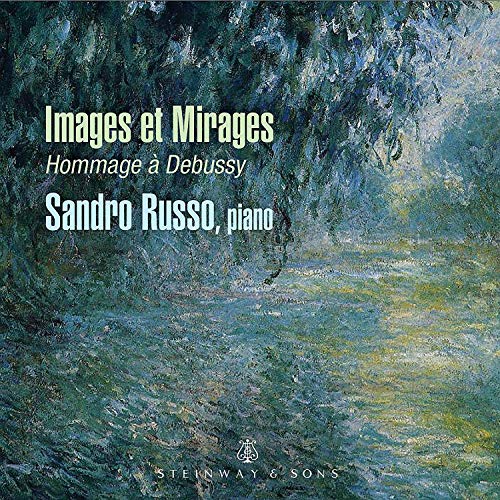 The image depicts a CD cover featuring a painting of a serene pathway. #### Alt Text: "CD cover with impressionist painting of a pathway, titled 'Images et Mirages'."