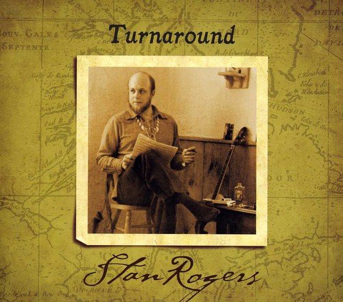 "CD cover featuring sepia-toned photo of man sitting with papers on a map background."