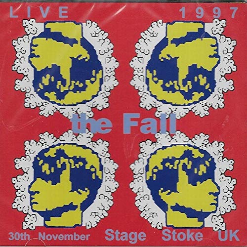 Red album cover with four yellow and blue globes and "The Fall" text.