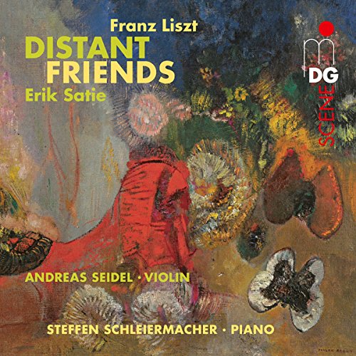 "Album cover with abstract floral painting and yellow text listing artists and musicians."