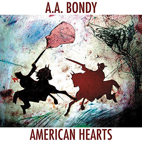 "Album cover with two horseback riders, one black, one red, against a textured background."