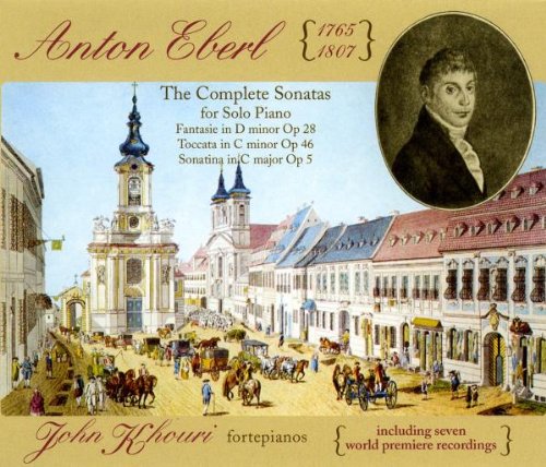 "CD cover with historical street scene and portrait of Anton Eberl."