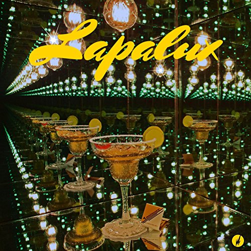 A margarita glass on a mirrored surface with the text "Lapalux" in yellow cursive.