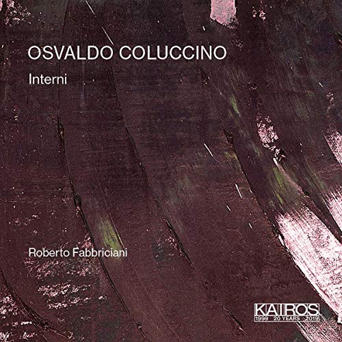 "CD cover with abstract dark purple and pink background, white text 'OSVALDO COLUCCINO Interni Roberto Fabbriciani'."