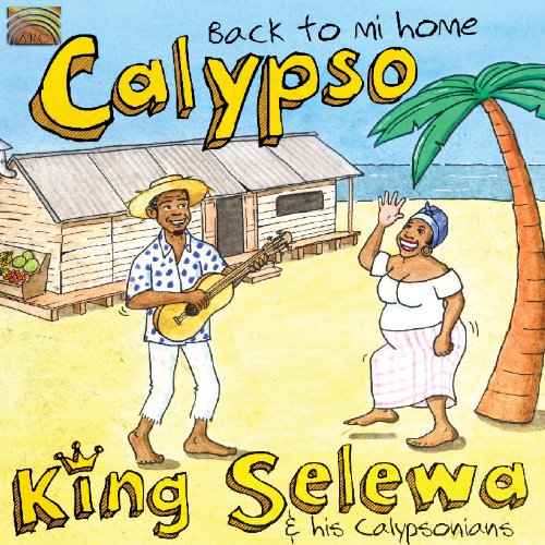 "Album cover featuring cartoon man with guitar and woman on a beach."