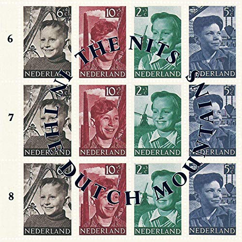"CD cover featuring a grid of nine Dutch stamps with children's portraits."