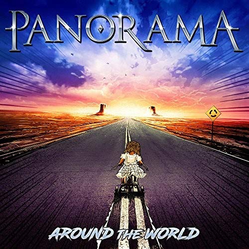 The album cover for "Panorama - Around The World" features a girl riding a bicycle down a road.