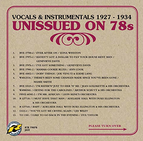 Various Artists - Unissued on 78s - Vocals & Instrumentals 1927 - 1934 [CD]
