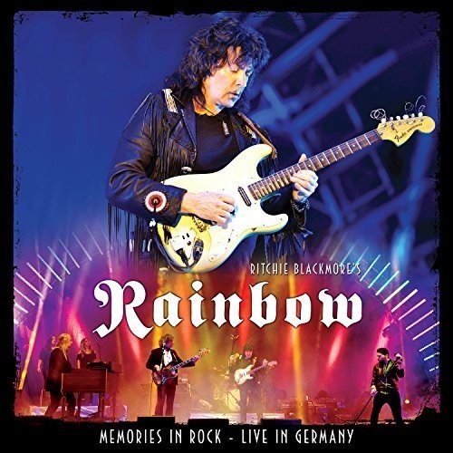 "Album cover featuring Ritchie Blackmore playing guitar and a band performing on stage."