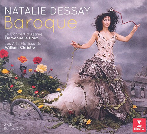 CD cover featuring Natalie Dessay in a floral dress, holding a red wand, surrounded by flowers.
