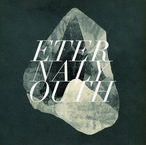 "Album cover with 'Eternal Youth' text on a green background with a gemstone image."