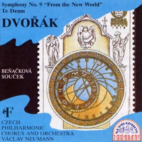 "CD cover featuring an astronomical clock illustration on a postage stamp, with blue background."