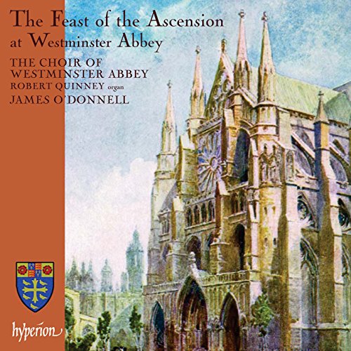 "CD cover with illustration of Westminster Abbey and text on orange background."