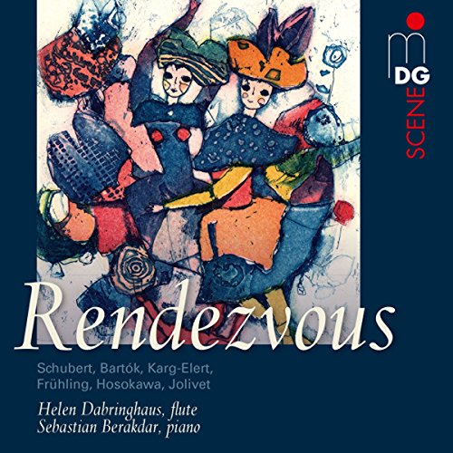 A CD cover featuring abstract figures and the title "Rendezvous" on a blue background.