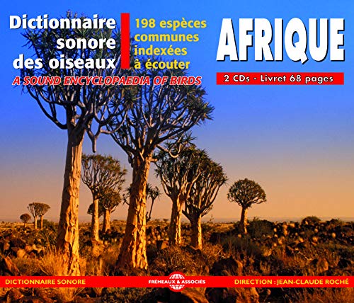 CD cover: African landscape with trees, text in French about bird sounds.