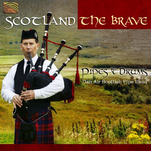 "CD cover featuring a man in kilt playing bagpipes in a green field."