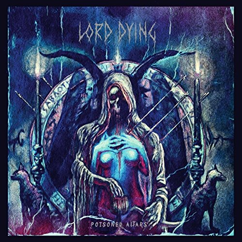 "Album cover art featuring a hooded figure with horns surrounded by dark imagery."