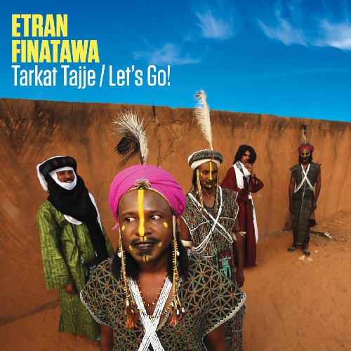 "CD cover featuring five men in traditional attire standing in a desert landscape."