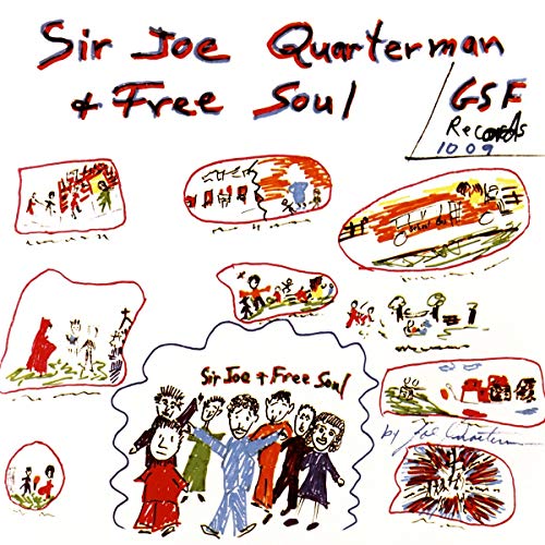 Vinyl record cover with hand-drawn illustrations and text "Sir Joe Quarterman & Free Soul".