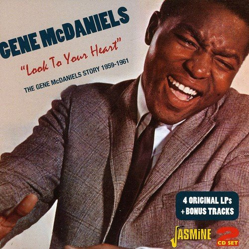 "CD cover featuring Gene McDaniels smiling, wearing a suit, with text and logos."