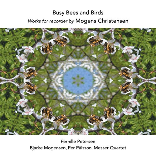 "CD cover featuring a kaleidoscope image of bees on white flowers surrounded by greenery."