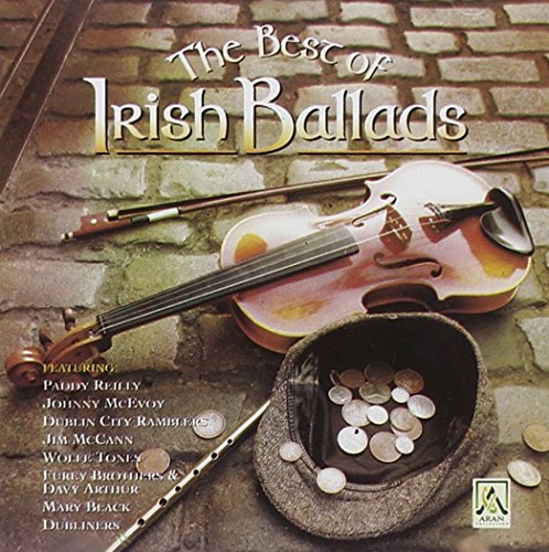 "CD cover featuring a violin, flute, and hat with coins on a brick surface."