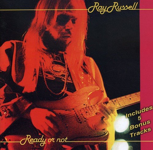 "Album cover featuring Ray Russell playing guitar, with red and orange tones."