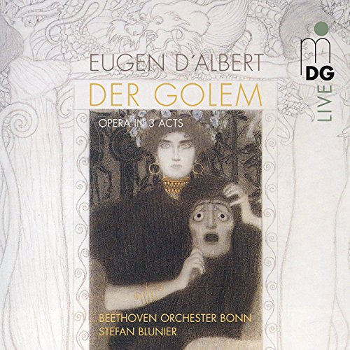 "CD cover with a drawing of a person holding a mask, ornate background."