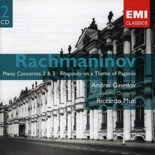 "CD cover with a black and white building and teal text overlay."