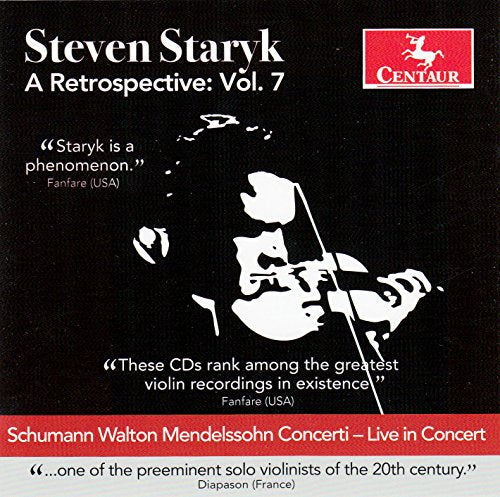 Black and white CD cover featuring a violinist and red logo.