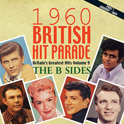 "Album cover with 5 portraits and '1960 British Hit Parade' in red text."