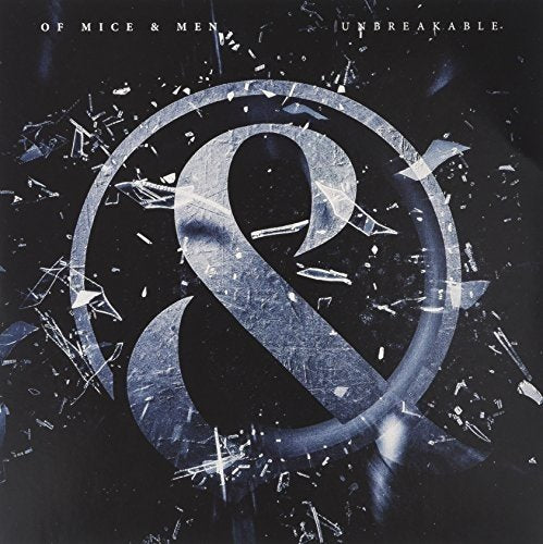 Vinyl record cover with shattered glass and large ampersand symbol on a dark background.