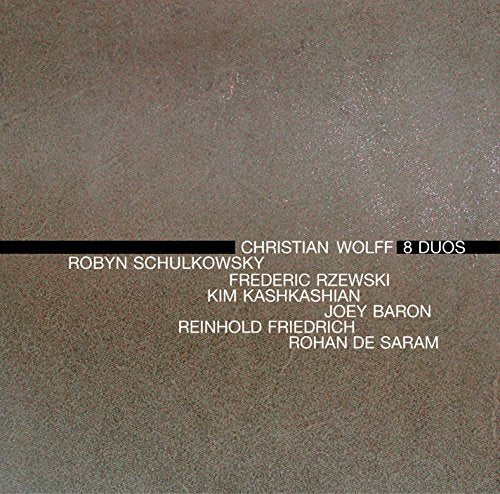 A CD cover with a gray background and white text listing the artists' names.