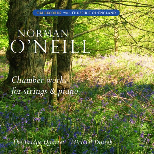"Album cover featuring a serene forest scene with trees and purple wildflowers."