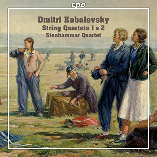 "CD cover featuring a painting of four people in a field."