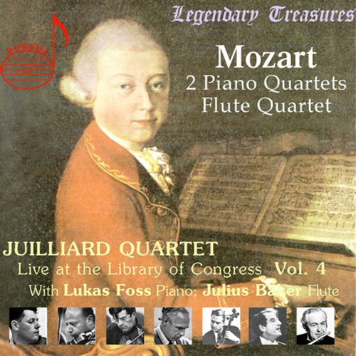 CD cover featuring a portrait of Mozart with sheet music and performer photos below.