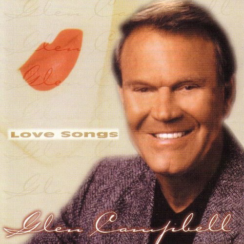 Glen Campbell's album cover featuring a smiling man with short hair and a purple jacket.