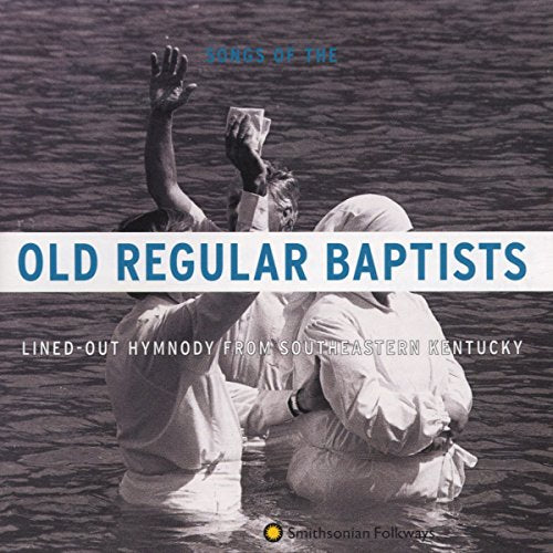 "CD cover with three men being baptized, with text overlay and Smithsonian logo."
