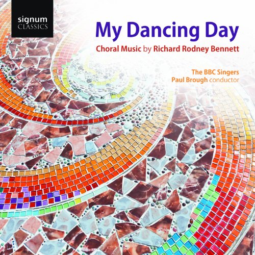 "Album cover with mosaic spiral design, 'My Dancing Day' title, and artist information."