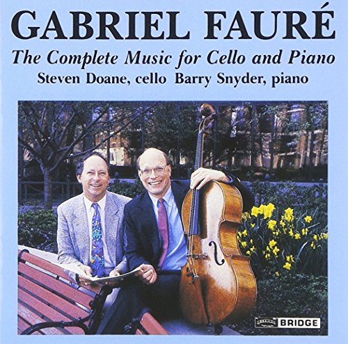 "CD cover featuring two men sitting on a bench, one holding a cello."