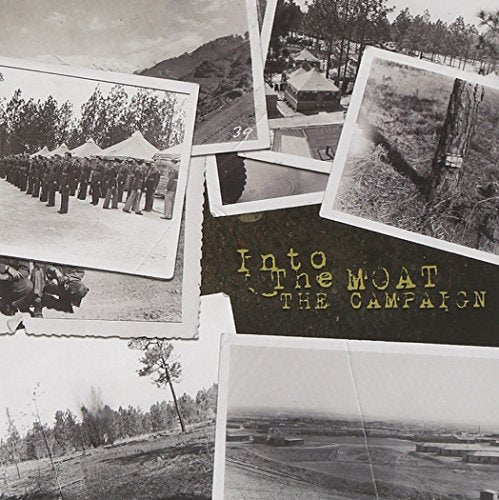 "Album cover with black-and-white photos and 'Into The Moat - The Campaign' text."