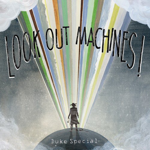 "Duke Special album cover featuring a man on a hill with multicolored beams."