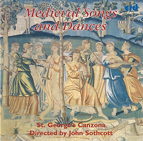 Medieval CD cover featuring a medieval tapestry of dancing women in flowing robes.